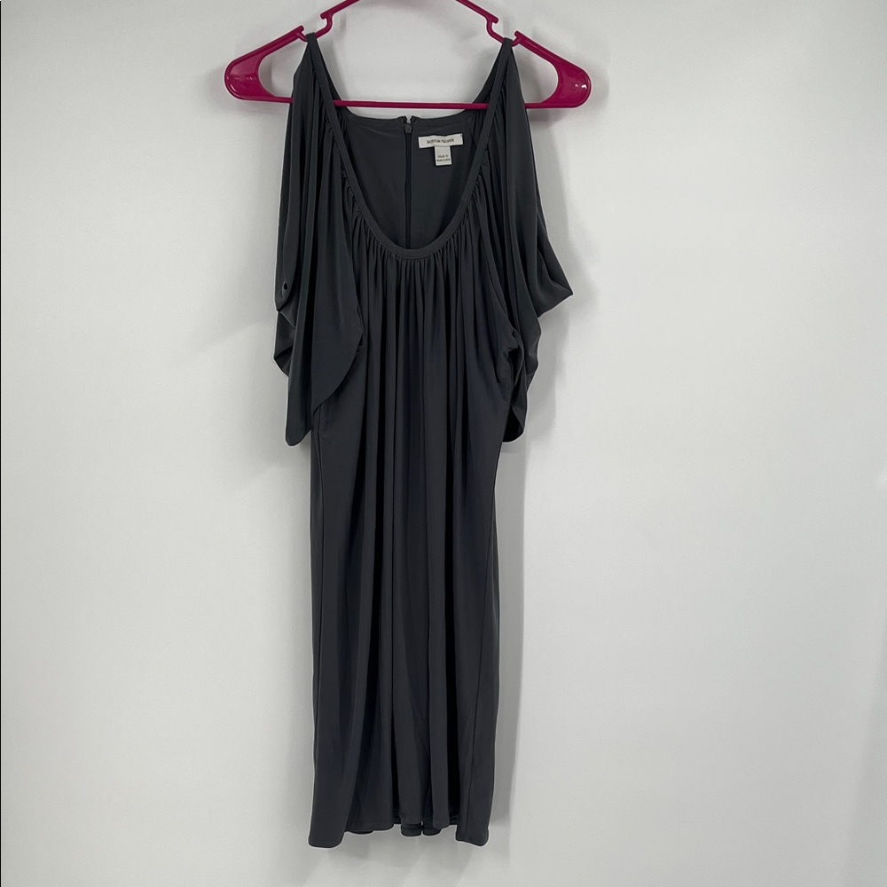 Boston Proper Draped Shoulder Gray Dress Size Small